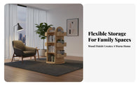 360-Degree Rotation Rotating Book carousel Multitier Design bookshelf Space-Saving bookshelf Large Capacity for Children, young children, Living Room, Small areas, literary Corner, Playroom