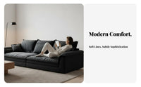 Deep-Seat Straight Sofa Nordic design Living Room Seating Cream Aesthetic Couch for Apartment Dwellers, Homeowners, Lounge Area
