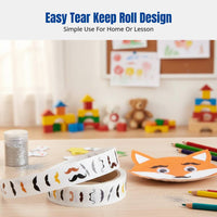 Sticker Roll, Colorful Cartoon DIY Labels, Creative Kids Eyes Nose Mouth Designs, Art Craft Decoration