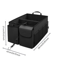 Large Capacity Foldable Car Trunk Organizer Heavy Duty Collapsible Trunk Organizer Reinforced Handles Car Boot Tidy Non-Slip Bottom for Road Trips