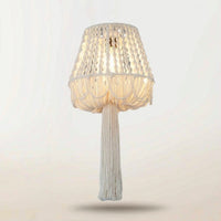 Boho Lampshade with Tassel Bohemian Macrame Lampshade Macrame Lamp Shade Textured Tassel Lamp Shade Cotton Rope for Bedroom