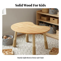 Multi-Functional Peanut Shaped Activity Table Multifunctional Adjustable Height Activity Table Rounded Corners Solid Wood children's Desk Polished Edges for Toddlers, Preschoolers, Kindergarten, Mealtime, Playroom, Arts & Crafts