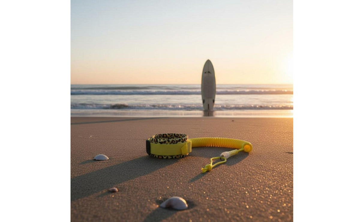 TPU Coiled Surfboard Leash with Padded Ankle Cuff
