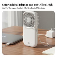 Wearable Fan 180° Folding USB Energy-Storing Fan Lightweight and Compact Personal Cooling Device for Journeyers, Commuters, Traveling