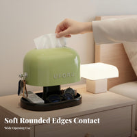 Tissue Box with Storage Drawer Retro Look Organizer with Tissue Dispenser