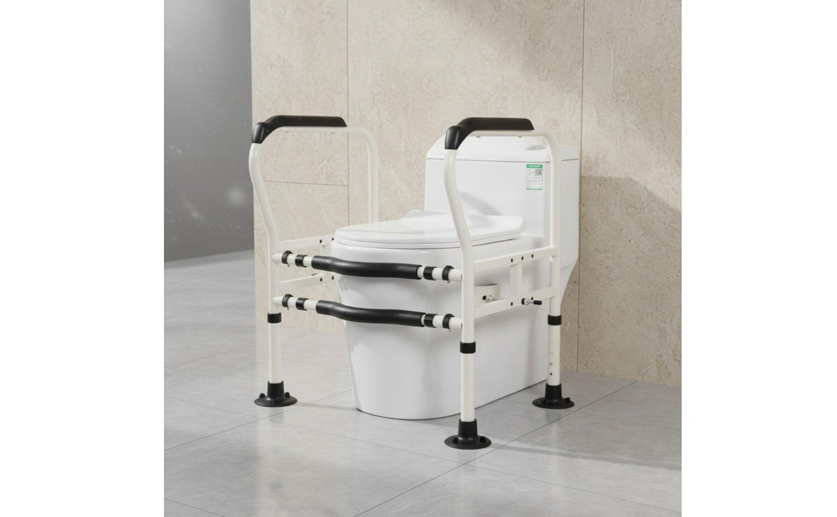 No-Drill Installation Toilet Safety Rail Suction Cup Feet Toilet Grab Bar Frame Sturdy & Long-Lasting for Elderly, Seniors, Bathroom