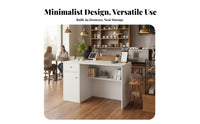 Minimalist Design Small Checkout Counter Strong Load-Bearing Small Reception Desk Long-Lasting Construction Modern Checkout Stand Spacious Desktop for Receptionists, Business Owners, Salon Personnel, Boutique, Lobby, Home Office
