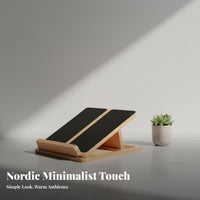 Solid Wood Adjustable Wooden Slant Board Improves Flexibility Leg Stretching Board Non-Slip Surface Wooden Calf Stretcher Stable Triangular Structure for Runners, Athletes, Home Gym, Office