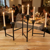 Wrought Iron Candle Holder Multi-Head Foldable Candle Holder Stable