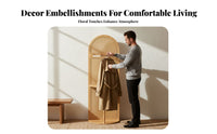 French Design Unrestricted Standing Divider with Shelves Vintage Aesthetic Arched Panel with Shelf Multi-Functional Partition Screen Easy Assembly for Interior Design Enthusiasts, Small Apartment Dwellers, Closed Ice Workers, Entryway, Bedroom