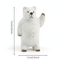 Hand-Carved Bear Statue Handcrafted House Decoration Distressed Finish Animal Sculpture for Home