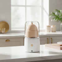 One-Button Electric Egg Shaker Automatic Egg Scrambler with Dome Cover Portable Gadget Built in Battery for Home Cooks