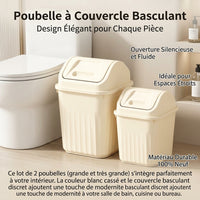 Set of 2 Kitchen Bins 12L, Silent Flip Lid, Square, Brand New Polymer