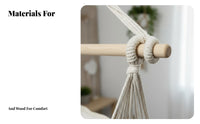 Easy to Install Textile Swing Chair Long-Lasting Tasseled Rope Lounger Portable Swing Seat Bohemian Aesthetic for Students, Children, Dorm Room, Bedroom, Balcony, Garden