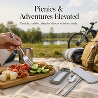 304 Stainless Steel Portable Cutlery Set with Case for Travel and Home Use