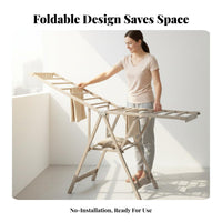 Foldable Clothes Drying Rack Space-Saving Foldable Laundry Stand Freestanding Clothes Horse Sturdy Duty for Balcony, Indoor