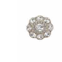 Metal Base Rhinestone Flower Buttons Elegant Design Rhinestone Flower Button Sparkling Crystal Coat Button Sturdy and Long-Lasting for Seamstresses