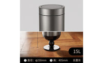 Stainless Steel Trash Can Freestanding Garbage Can with Press Lid Modern Wastebasket for Living Room, Bedroom, Office