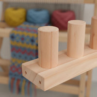 Natural Solid Wood Wooden Knitting Loom Beginner Friendly Adjustable Weaving Frame Portable Adjustable Knitting Loom Reusable for Crafters, Beginners