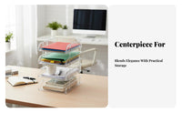 Layered Book Holder Space Saving Desktop Organizer Multi-Functional for educators