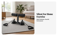 Padded Rollers Suction Sit-up Bar Cushioned Touch-Point Surfaces Ab Workout Assistant Stable Frame Crunch Exercise Guide
