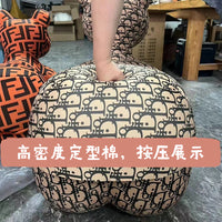 网红小马椅子儿童凳动物造型创意休闲座椅客厅装饰摆件落地送礼物 【豪华款+送轮子】特大号灰天鹅绒+海绵+PE内芯