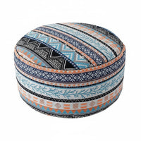 Portable Handle Round Bohemian Pouf Lightweight Design Round Futon Cushion Wear-Resistant Material for Teens, Bay Window, Living Room