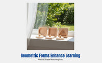 Geometric Shape Matching Grasping Board, Montessori Wooden Game, Early Learning Toy for Babies