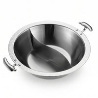 Hammered Texture Yin Two-Compartment Pot Induction Compatible Divided Broth Pot