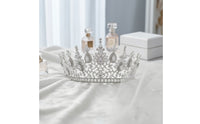 Sparkling Bridal Crown Jeweled Wedding Crown Symmetrical Bridal Tiara High-Profile for Weddings