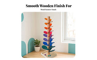 Layered Wooden Music Tree Toy Spiral Wooden Music Tree Smooth Painted Leaf Ramp Toy Colorful