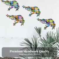 Metal Frog Wall Decor Iron Frog Sculpture Bright Dwelling Decoration for Gardener Porch