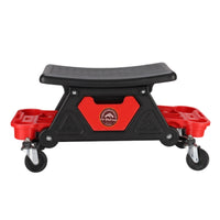 Rolling Automotive Seat Movable Repair Seat Stool with Tool Trays Heavy-Duty Rolling Stool with Tool Trays for Automotive Specialists, Garage