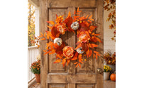 Fall Wreath with Pumpkins Vibrant Autumn Wreath with Berries Textured Sturdy for Homeowners, Entryway