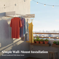 Retractable Wall-Mounted Drying Hanger Easy Installation Clothes Airer