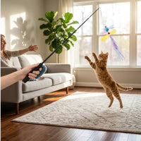 Feline Teaser Rod Telescopic Feline Teaser Rod with Teaser Retractable for Cats, Kittens