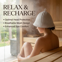 Embroidered Mesh Sauna Cap, Steam Bath Hat, Room, Prevents Hair Flattening, Customizable Steam Room Cap, Sauna Hat for Spa