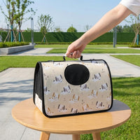 Portable Cat Carrier with Transparent Panel, Folding Oxford Material Pet Bag, Breathable Handheld or Crossbody Outdoor Travel Crate for Pets