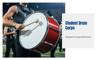 Stainless Steel Marching Drum, Student Percussion Group, School Band, Drumsticks & Gloves Included
