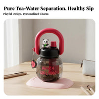 Leak-Proof Cartoon Belly Cup Safe Material Large Handle Plastic Jug Wide Mouth for Children, Students, School, Daily Use, Outdoor Activities