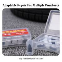 No Disassembly Needed Screw-in Tire Plug Quick and Quick Repair Screw-in Tire Plug Set Wide Compatibility Puncture Repair Kit Multi-Size Plugs for Motorcyclists, Motorcycle Riders, Car Owners, Roadside Emergency, Garage, Away from Paved Roads-Roading