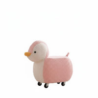 Silent Casters Soft Creature Ottoman Soft and Comfortable Upholstered Character Stool Strong Load-Bearing children's Furniture Multi-Functional for Toddlers, Parents, Adults, Living Room, Entryway, Playroom, Nursery