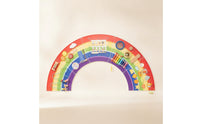 Large Rainbow Play Board Child-Centered Busy Board with Xylophone Multicolor Sensory Wall Panel Space-Saving for Toddlers, Playroom, Classroom