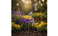 Garden Stake with Bells  Outdoor Garden Stake with Bells Pleasant Metal Yard Decor for Flower Beds