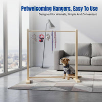 Pet Clothes Rack, Small Dog Wardrobe, Bedroom Floor Standing, Multi-Functional Storage, Solid Wood