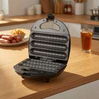 Non-Stick Plates Hot Dog Grill Hinged Sausage Grill Electric Hot Dog Cooker Carry Handle