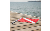 Warning Flag with Pole High-Visibility Boat Flag with Pole Marine Marker for Boaters, Divers, Boating, Diving