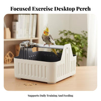 Easy to Clean Bird Potty Training Station Safe and Sturdy Bird Perch with Poop Tray Multi-Purpose for Cockatiels, Medium Parrots
