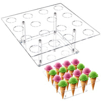 16-Hole Square Acrylic Ice Cream Display Stand