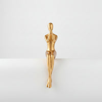 Gilded Gold Faceless Human Figurine Minimalist Resin Figurine Nordic Shelf Ornament Modern for Bookshelf, Entryway, Living Room, Office